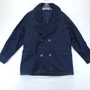 Free People Denim Car Coat Jacket 100% Cotton Oversized Rinse Wash Size M